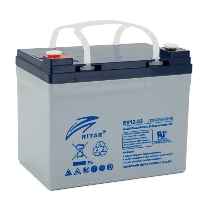 
					Тяговий акумулятор RITAR EV12-33,12V 33Ah, M5 (195х130х168), Q1