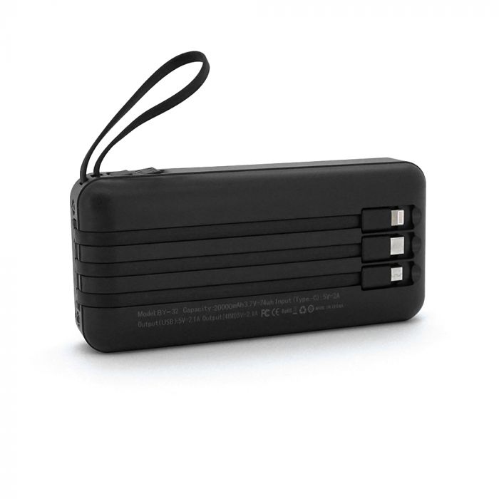 
					PowerBank Bunsey BY-32 20000mAh, Input:MicroUSB+Type-C, Output:2USB/Type-C, PD20W, Black