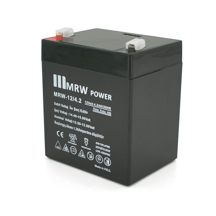 
					Акумуляторна батарея Mervesan MRV-12/4.2 12 V 4.2Ah ( 90 x 70 x 101(104) ) Black Q10