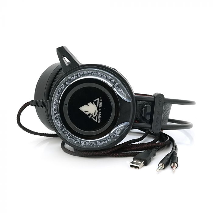 
					Навушники провідні з підсвічуванням Jedel GH-232, з мікрофоном, Black, Box