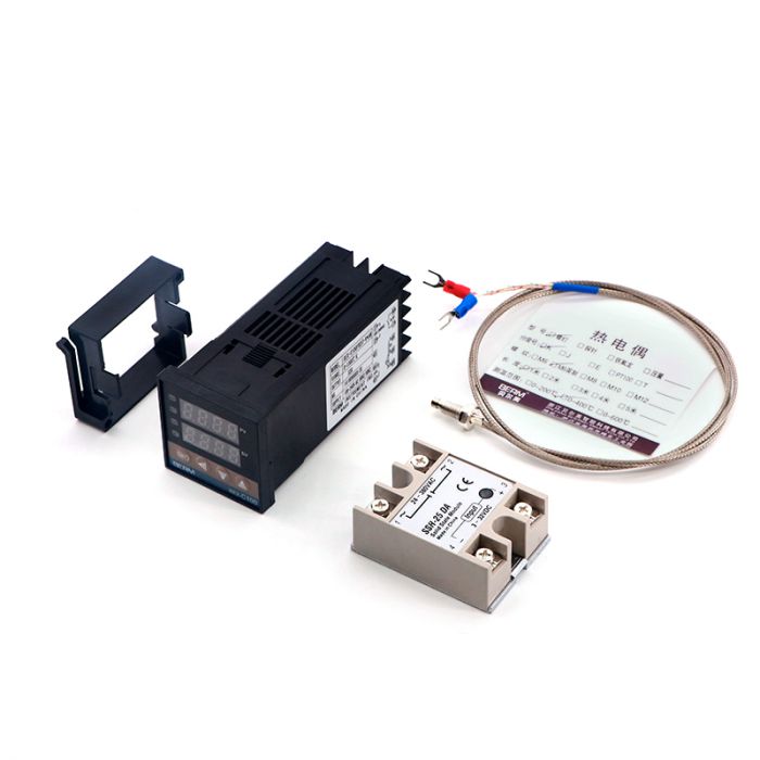 
					Контролер температури + твердотільне реле REX-C100FK07-V*AN+SSR-25DA+M6