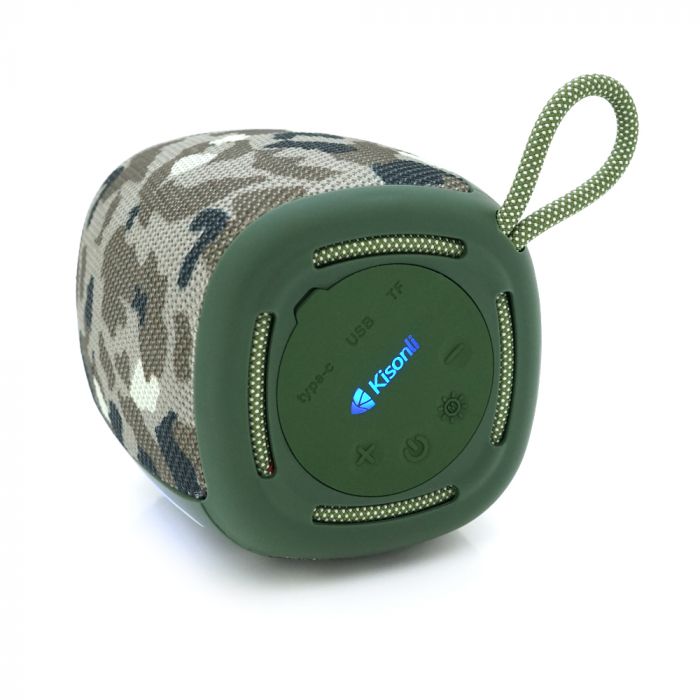 
					Колонка Kisonli Q17 Bluetooth 5.3, 1х8W, 1800mAh, USB/TF/TWS/FM/BT/LED, DC: 5V/1A, BOX, Camouflage, Q45