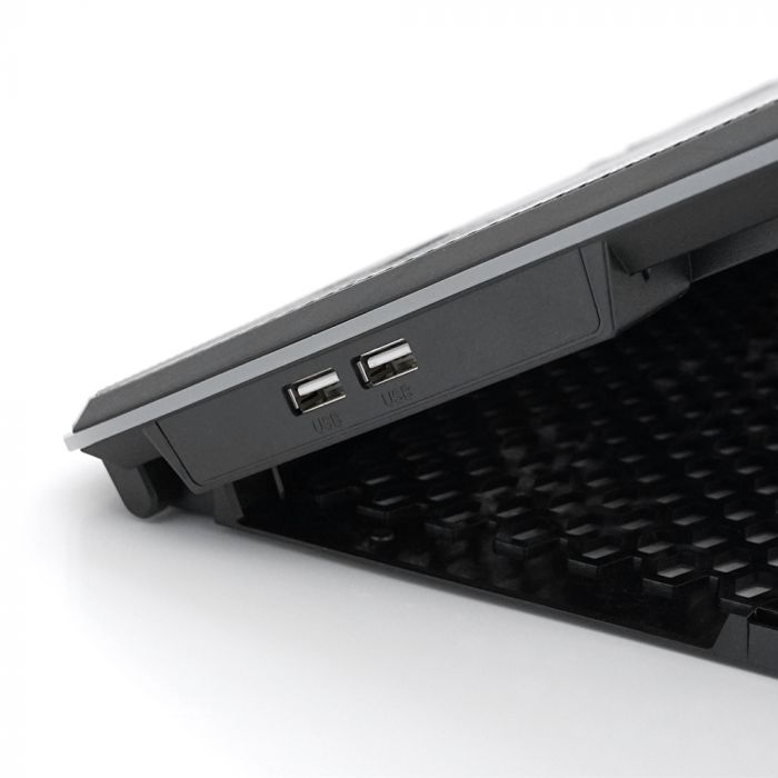 
					Підставка під ноутбук IceCoorel K15, 10-17", 4*100mm 1400±10% RPM, корпус пластик+алюміній, 2xUSB 2.0 + підставка для мобільного телефону, 420x300x28mm, RGB, Box, Q10
