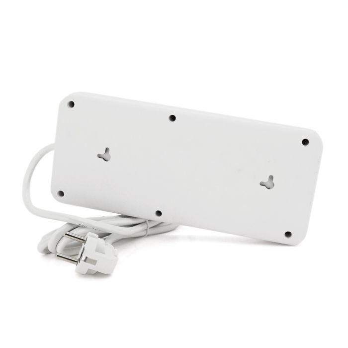 
					Мережевий фільтр F33U, 6 розеток EU + 4 USB + 2 PD, кнопка включення з індикатором, 2 м, 3х0,75 мм, 2500W, White, Box