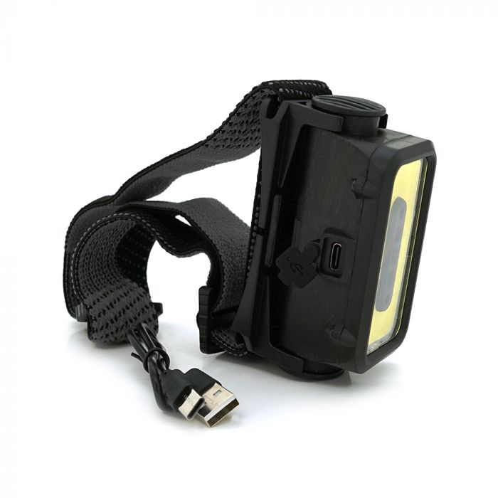
					Налобний ліхтарик Voltronic K352,1 Cob, 3 Led red, 5 режими, корпус-пластик, водостійкий, ip44, живлення АКБ вбудований, USB Type-С - кабель, 6500K, BOX
