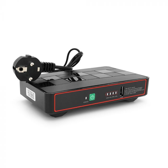 
					ДБЖ Green Wave Ecoputer-P60W для роутерів/комутаторів/PON/POE, 12V/USB-2A, (12000MAh), Black, BOX, Q20