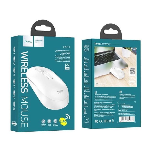 
					Миша бездротова HOCO GM14, 1600DPI, 2.4GHZ, White, Box
