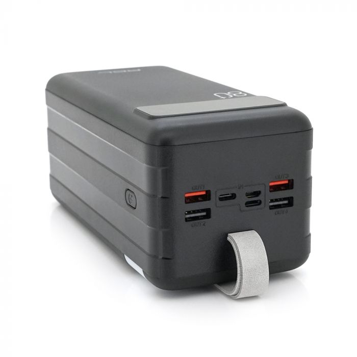 
					Powerbank ACL PW-54 80000mAh, 4xUSB, 4 кабелі (USB/Micro/Type-C/Lighting), 1,4 кг, Black/White, Box
