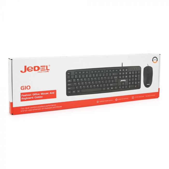 
					Комплект дротовий KB+Mouse JEDEL G10, USB, (Eng / Pyc), Box