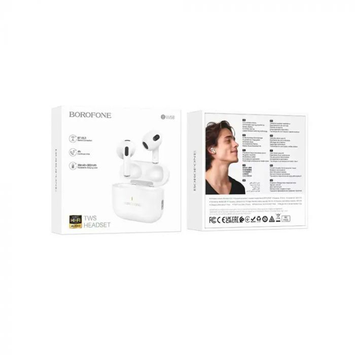 
					Навушники Bluetooth Borofone BW58, White, Кейс