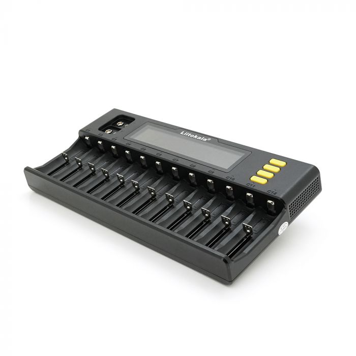 
					ЗУ універсальне Liitokala Lii-S12, 12+2 каналів, Ni-Mh/Li-ion/LiFePo4/крона, 220V/12V, LED+LCD, Box
