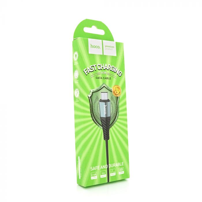 
					Кабель Hoco X38, Micro-USB, 2.4A, Black, довжина 1м, BOX