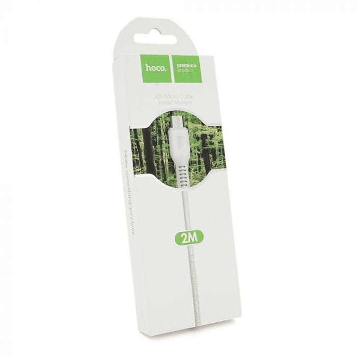 
					Кабель Hoco X20, Micro-USB, 2A, White, довжина 2м, BOX