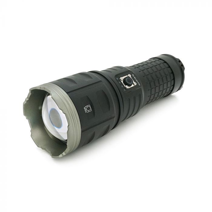 
					Ліхтар пошуковий PLD-AK138-TG LED PM60, 4 режими, power bank 8000mAh(4*18650), IP65, живлення від USB кабелю, 210х75х100мм, Чохол, Black, BOX