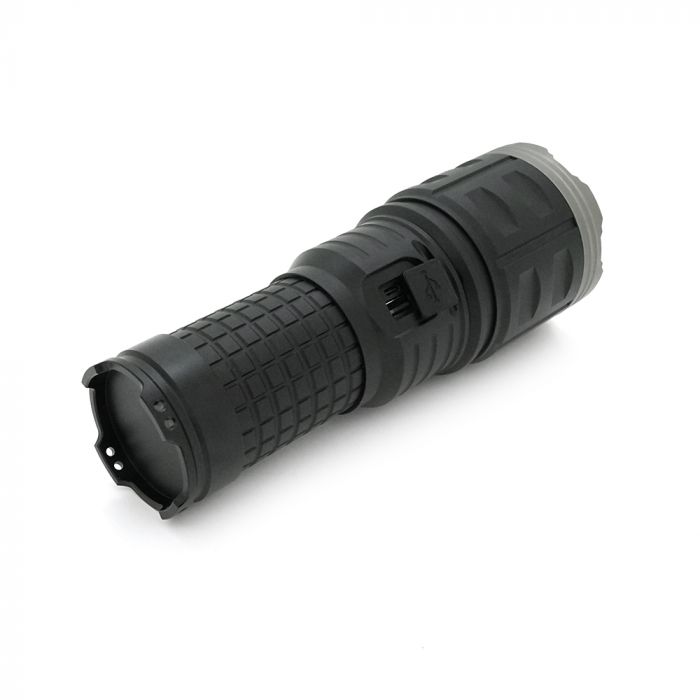 
					Ліхтар пошуковий PLD-AK138-TG LED PM60, 4 режими, power bank 8000mAh(4*18650), IP65, живлення від USB кабелю, 210х75х100мм, Чохол, Black, BOX
