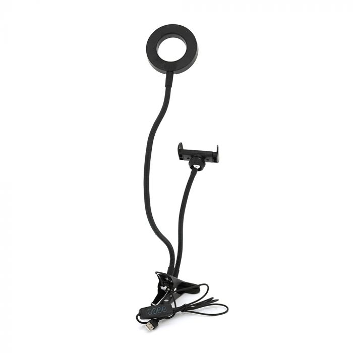 
					Настільна підставка для телефону YT35299+Led кільце, Black, Box