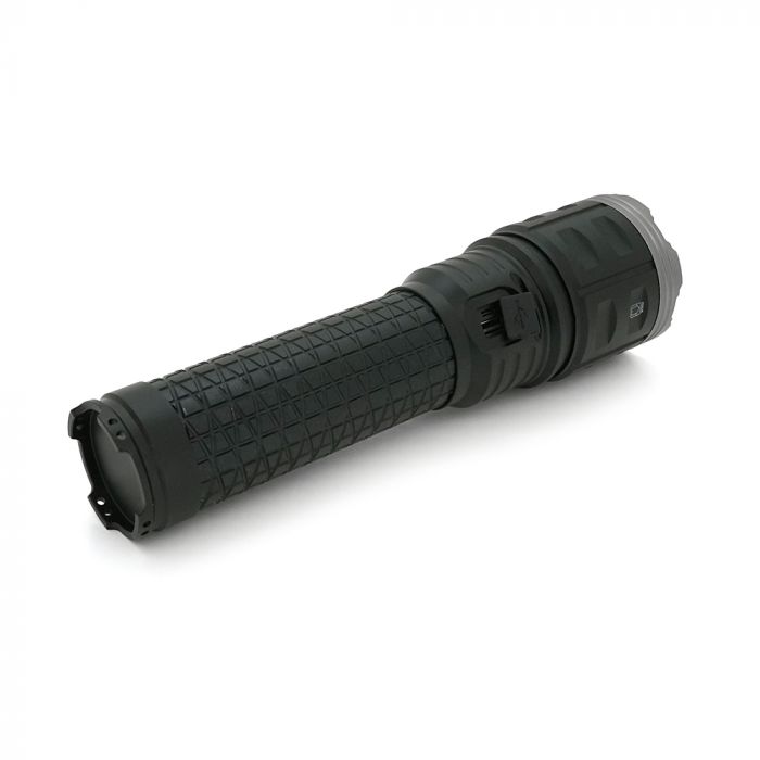 
					Ліхтар пошуковий PLD-AK138-1-TG LED PM60, 4 режими, power bank 8000mAh(4(2*18650)), IP65, живлення від USB кабелю, 320х135х110мм,1,72кг, Чохол,Black,BOX