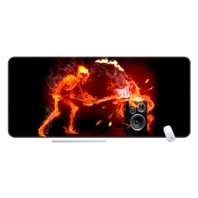 
					Килимок 400*800 тканинний "Fire musician" з боковою прошивкою, товщина 3 мм, колір Black-red, Пакет