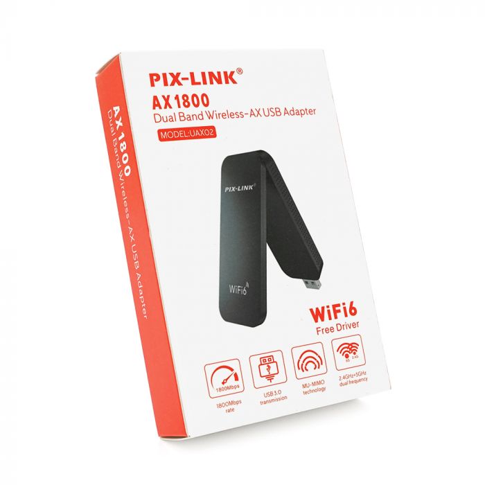 
					Бездротовий мережний адаптер Wi-Fi6-USB LV-UAX02, 802.11 a/b/g/n, 1800Mbps, Box