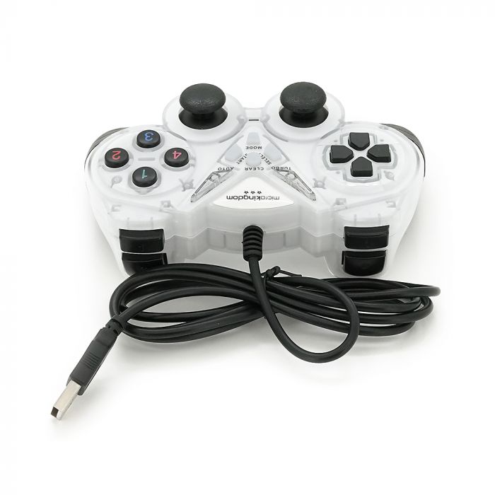 
					Геймпад Brazzers BR-8600 провідний для ПК, USB 2.0, Double Shock, White, Blister