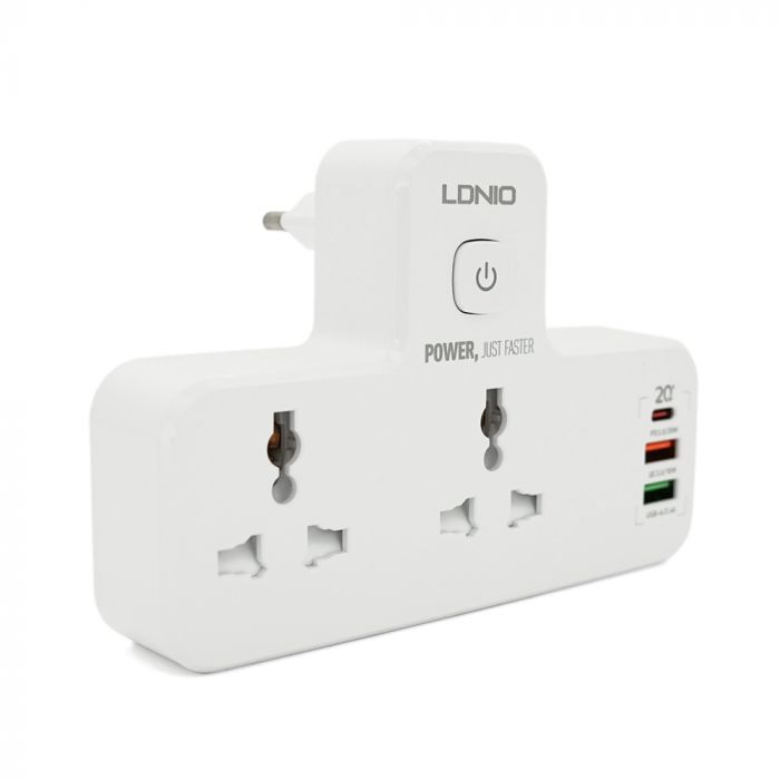 
					Мережевий фільтр LDNIO SE2311, 4 Розетки + 4 USB, 2 м, перетин 3х0, 75мм, White, Box