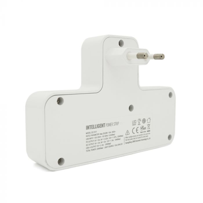 
					Мережевий фільтр LDNIO SE2311, 4 Розетки + 4 USB, 2 м, перетин 3х0, 75мм, White, Box