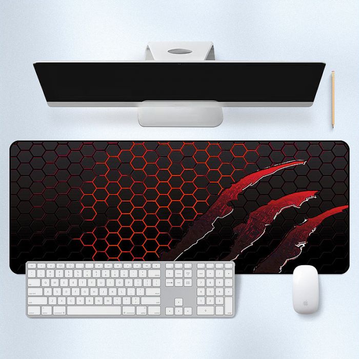 
					Килимок 300*800 тканинний Honeycomb з боковою прошивкою, товщина 2 мм, колір Black/Red, Пакет