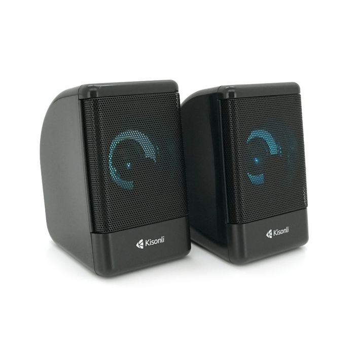 
					Колонки 2.0 Kisonli L-8080 для ПК та ноутбука, USB + 3.5mm, 2x3W, 20Hz-20KHz, 20X11X13mm, black