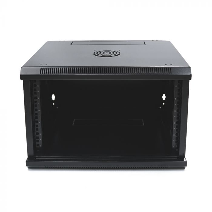 
					Шафа Merlion 6U, 600*350*367 (Ш*Г*В) мм загартоване скло, чорна, сталь 1,2мм, із замком (у розібраному вигляді!!!), Black