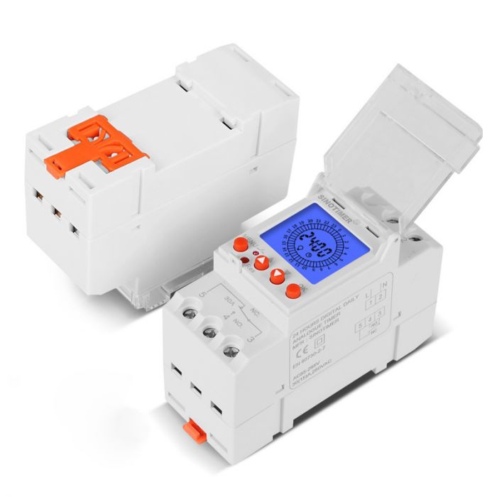 
					Реле часу Sinotimer TM929BK, 24 години, на DIN-рейку, LCD, програмований, змінна батарея, 30А, 85-265V, 87х65х35 мм