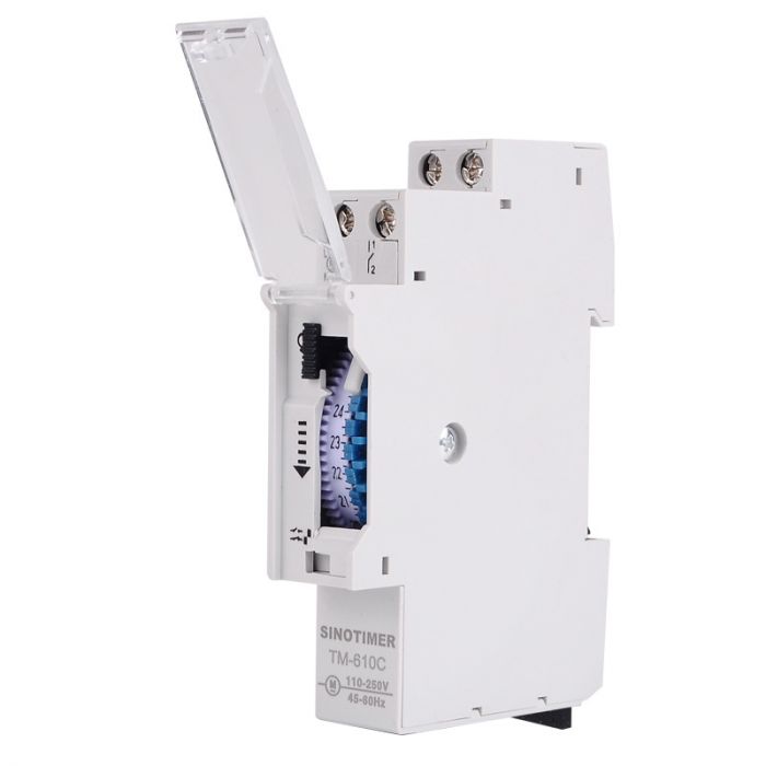 
					Електромеханічне реле часу Sinotimer TM610С, 24 години, на DIN-рейку 1P, 16А, 110-250V