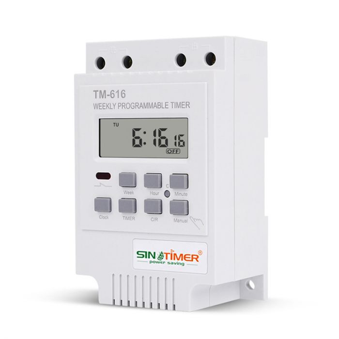 
					Таймер тижневий Sinotimer TM616W-2 програмований, РК екран, 30А, 220Vac, 120x74x52mm
