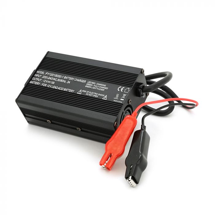 
					Зарядний пристрій для акумуляторів AGM 12V, 15A, + крокодили, 135x90x50mm