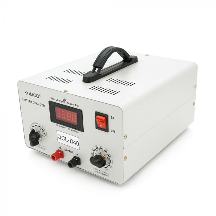 
					Зарядний пристрій для акумуляторів QCL-B40, AGM/LiFePO4, output:48V,60V, 72V, 5А-40А,+ крокодили, 290x247x157mm