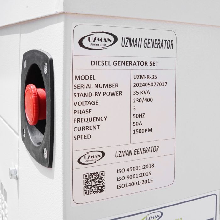 
					Генератор дизельний Uzman Ricardo 35 KVA/28KW, трифазний 230/400V, 50Hz, об'єм 100л, 2200x1000x1450 мм (AVR в комплекте)