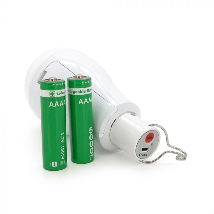 
					Лампочка з акумуляторами 2*18650 Emergency Led Bulb, 15W, E27, 1000K, Box