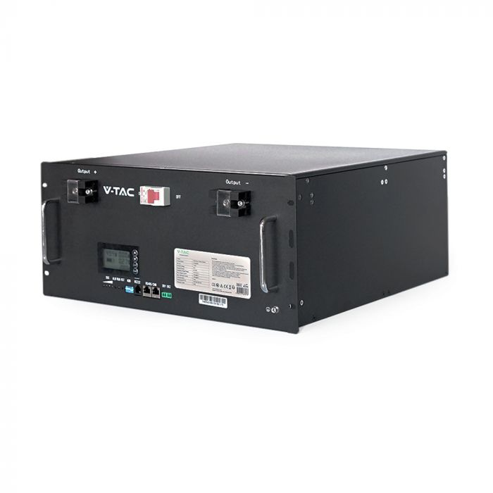 
					Акумуляторна батарея V-TAC LiFePO4 48V 200Аh 9,6kWh, 445x244x500mm, 78kg