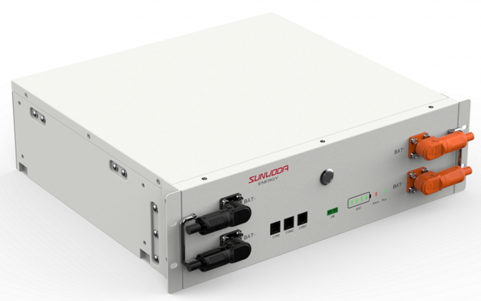 
					Акумуляторна батарея SUNWODA ATRIX-5 Lithium-Ion 51,2V 100Аh 5kWh, CAN 2.0/RS485, 482x135x433mm, 45kg