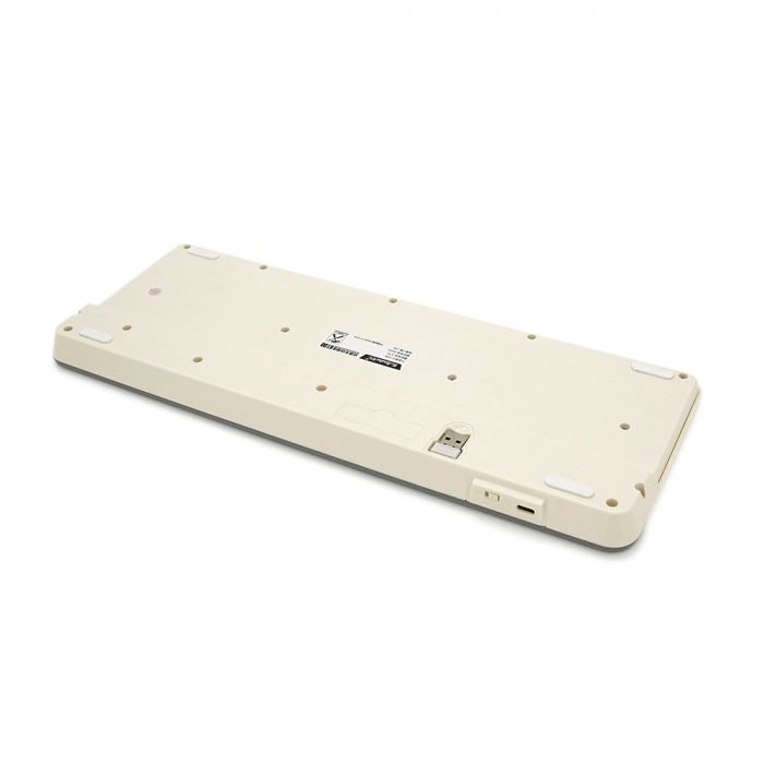 
					Клавіатура бездротова K100, 99 клавіш+ підставка під телефон, (Eng/Pyc), 2.4G, White/Gray, 380x175mm, Box