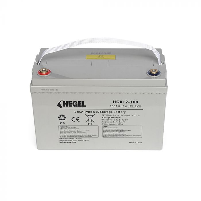 
					Акумуляторна батарея HEGEL GEL 100-12 12V 100Ah (330x171x220 mm), 28kg
