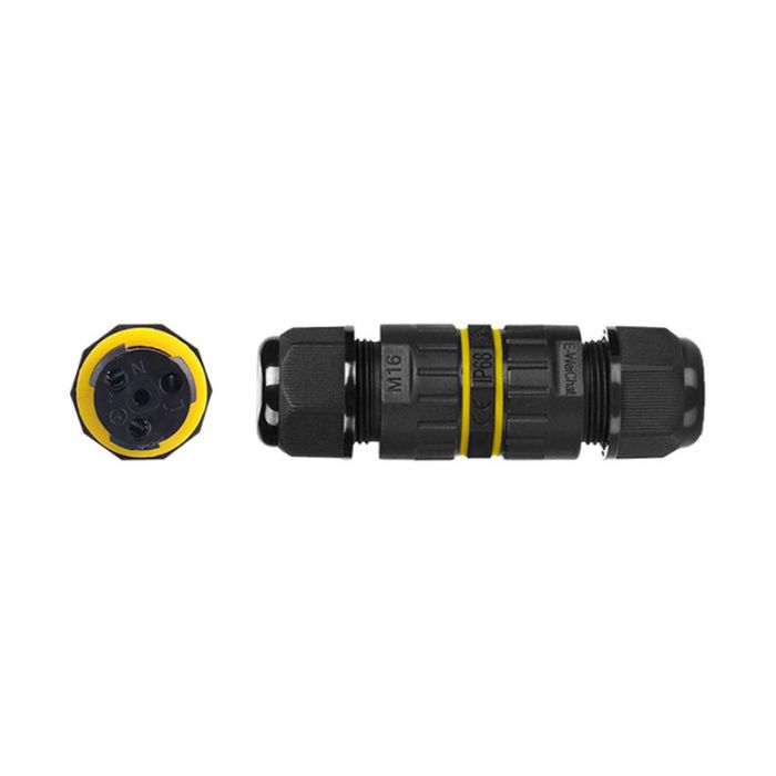 
					Кабельний з'єднувач EW-M16-3P, під кабель 7-10 мм, 3P, 17.5A, 450V, Black