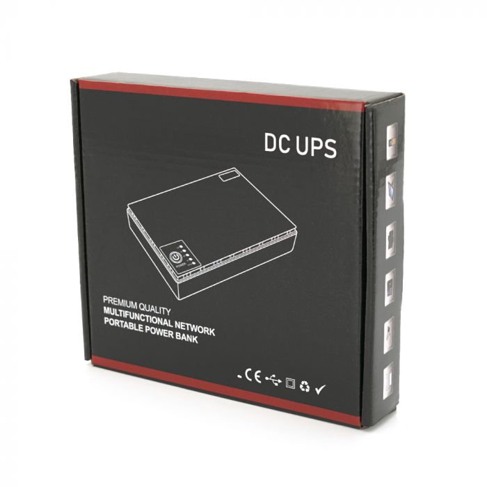 
					ДБЖ UPS-18W DC1018P для роутерів/комутаторів/PON/POE-430, 5//9/12V, 1A, 12000MAh(4*3000MAh), White, BOX