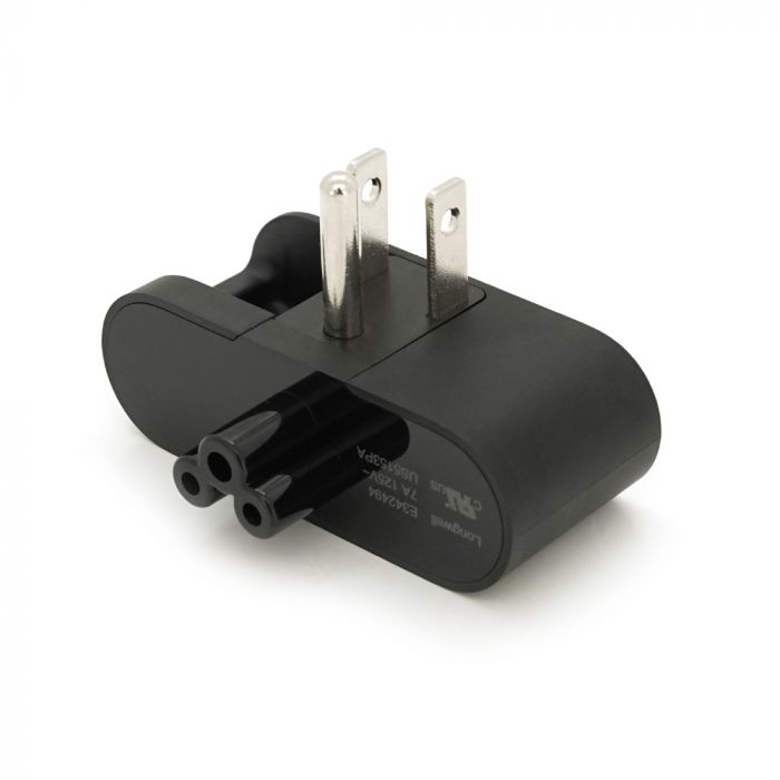
					Перехідник складаний із заземленням, m-m, американка\3pin, Black, BOX