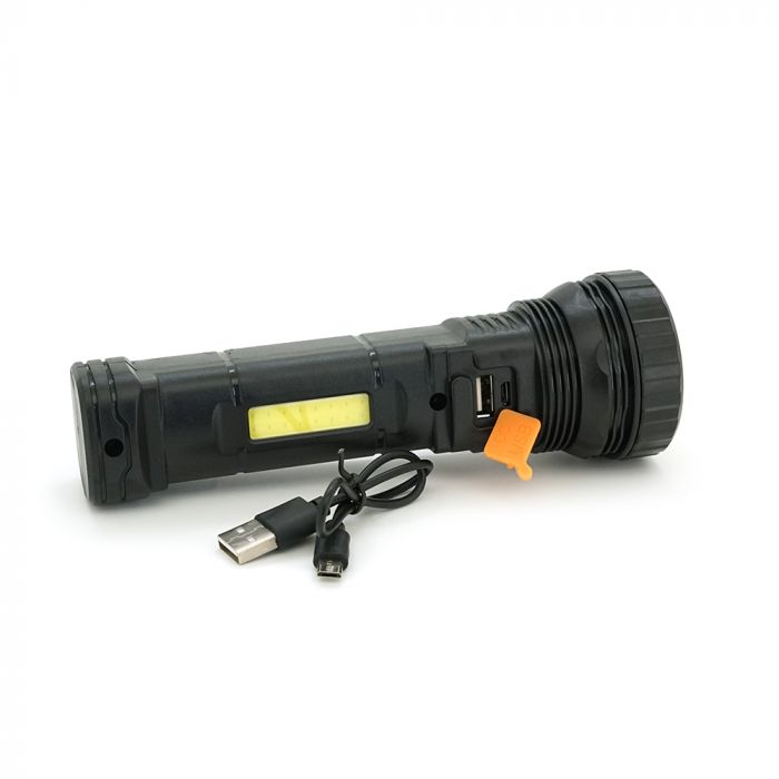 
					Ліхтар ручний WESTECH, вбудований АКБ/1200mah, Solar+COB,3 режими, USB кабель,black