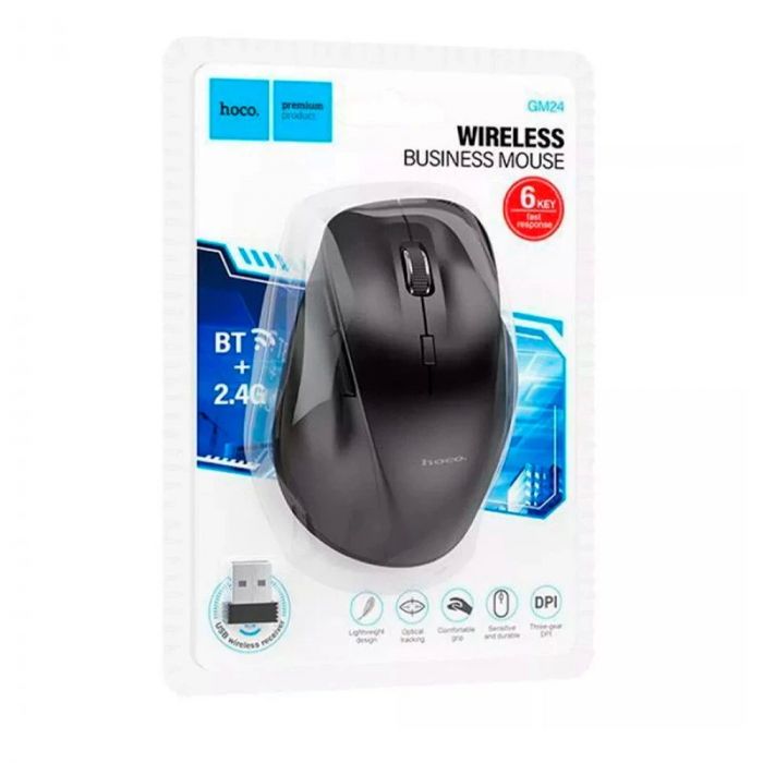 
					Миша бездротова HOCO GM24, 1600DPI, 2.4GHZ, Black, Blister