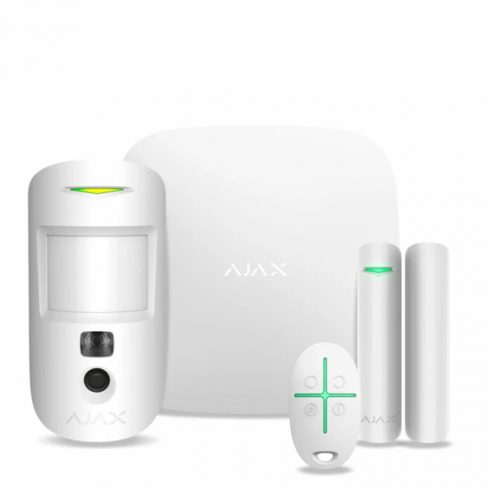 
					Комплект бездротової сигналізації Ajax StarterKit Cam Plus (HDR) white (Hub 2 Plus /MotionCam(HDR)/DoorProtect/SpaceControl)