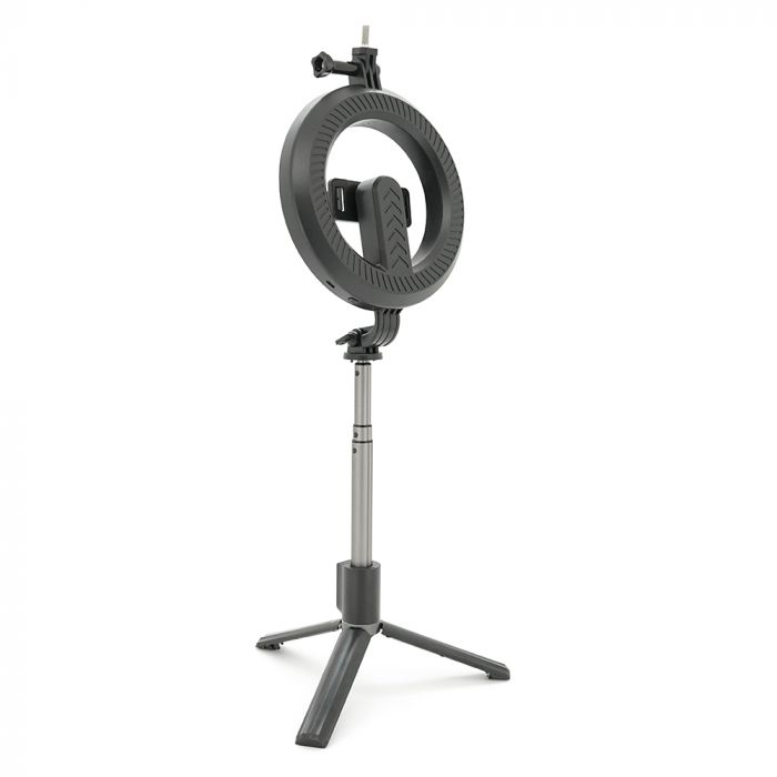 
					Монопод-тринога XO-SS12+ кільцева лампа 20см, 22-95см, Black, Box