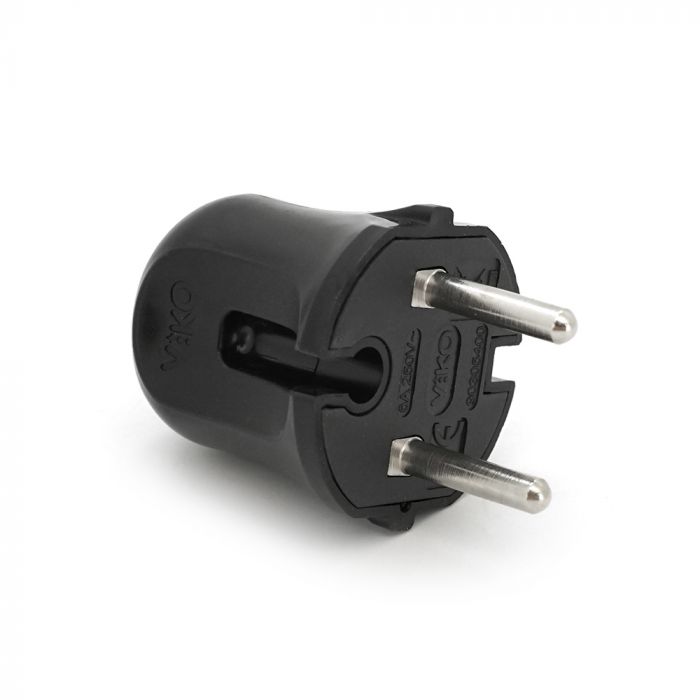
					Вилка VIKO без заземлення (mimoza) 7.5А 260V, Black. ПВХ